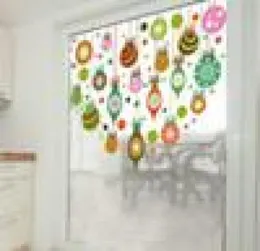 Merry Christmas Wall Stickers Colorful Transparent Glass Film Window Sticker Nursery Decoration Decal Kids Art Mural Home De3709385