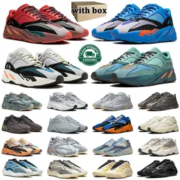 Com Box Designer Sapatos 700 V3 Running Shoes Azael Argila Marrom Sal Fade Carbono Brilhante Ciano MNVN Triplo Preto 700 Mens Sport Trainer Sneaker Tamanho 36-48