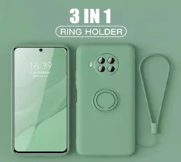 Telefon Fall Für Xiaomi Redmi K30 10 11 10T K40 10X 5G 4G Lite Ultra Pro Flüssigkeit sofe Silicagel Mit Ring Halter Armband Cover925116493504