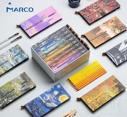 Marco Master Collection 80 Färger Luxury Gift Professional Fine Art Oil andstal Color Pencil Set Drawing Colored Pencils Y27574307