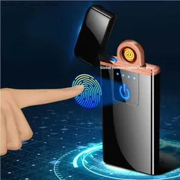 Lighters USB charging windproof dual arc light with LED display and intelligent sensing - flameless portable electric light Q240305