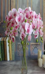 20pcs Arifik Güve Kelebek Orkide Çiçek Phalaenopsis Ekran Sahte Çiçekler Düğün Odası Ev Dekoru 8 Renkler1647770