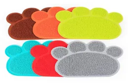 Pet Dog Puppy Cat Feeding Mat Pad Sweet Paw PVC Bed Dish Bowl Food Water Feed Placemat Torka Clean Pet Cat Dog Accessories4444082