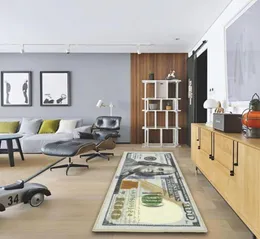 Creative Area Rug Carpet Dollar Bill 100 Print Floor Mat Badrum Kök Nonslip Runner Mattor för vardagsrumsdekoration16506259
