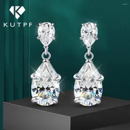Dangle Earrings 6.7 Carat Luxury Pear Cut Full Moissnite Drop For Women S925 Silver Water Diamond Earring With GRA Certificate