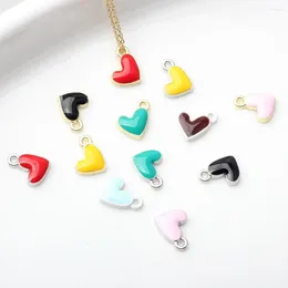 Charms 10pcs Lovely Mini Heart For Diy Earrings Bracelets Necklaces Keychain Jewelry Making Accessories