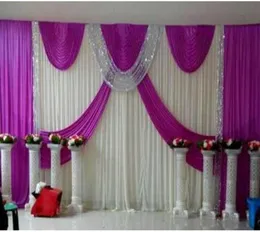 3M4M 3M6M 4M8M خلفية الزفاف SWAG Party Curtain الاحتفال المرحلة