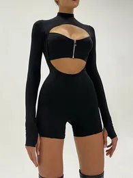 مواسم الرمز البريدي قطعت الأكمام الطويلة بذرة الشارع على غرار شارع الأزياء S romper Black Fall Women Women Rave Festival Asju85669 240301