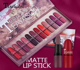 Matte Lipstick Set Gift 12pcs Lot Waterproof Długie MAQUILLAJE Whatle CosmeticBeauty Makeup Kit284p3208010