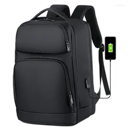 Zaino Zaini per laptop da 17 pollici da uomo espandibile Borsa per notebook impermeabile Zaino USB Viaggio sportivo per pacchetto scolastico maschile