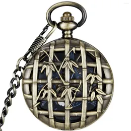 Pocket Watches Square Cross Strip Leaf Stainless Steel Vintage Watch Skeleton Dial Hand Wind Mechanical Fob Chain Pendant Clock