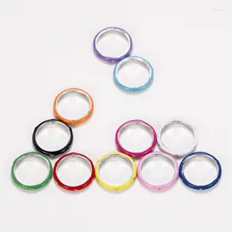 Cluster Rings Caoshi Dainty Färgglada emaljring kvinnliga modefingertillbehör med glänsande kristall alla matchtrendsmycken för daglig fest