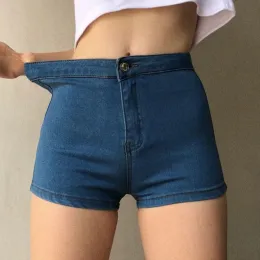 Óculos Liberjog Women Shorts jeans esticam push up quadris elástico algodão reto jeans curto feminino casual verão mulher verão