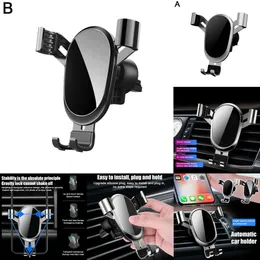 Ny 2023 uppgraderad Gravity Mount Holder Car Air Vent Clip Telefon Standfri för iPhone Samsung mer