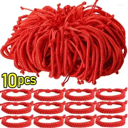 Charm Bracelets Red Rope Bracelet 1/10pcs Buddhist Bangles Adjustable Couple Handmade Knot Amulet Braided Lucky Jewelry Wholesale