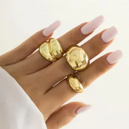 Cluster Rings Ailodo 3 Pcs/Set Vintage Open For Women Minimalist Gold Silver Color Party Wedding Simple Fashion Jewelry Girls Gift