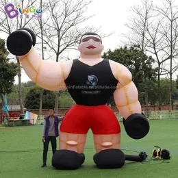 Großhandel Personalisierte 6 Meter große große aufblasbare Figur / luftgeblasener riesiger Muskelmann zur Dekoration Spielzeug Sport