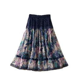 kjol makuluya vintage avslappnad veck 2021 bättre spets kjolar nåd mode kvinnor stor storlek tryck bohemia medium vacker dam l