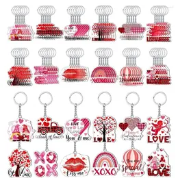 Keychains 60 PCS Valentine Keychain Valentine 's Day Themed Key Chains Couple Personalized Keyrings 액세서리 기념일 선물