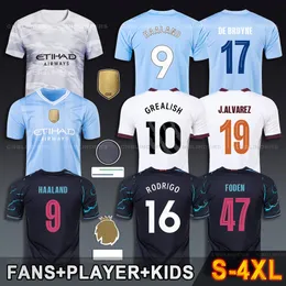 Camiseta Haaland Julian Alvarez Foden Футбольная майка 2023 Детская футбольная форма De Bruyne MANS CITIES Dragon Doku Rodri Grealish Кайл Уокер Бернардо Силва Рубашка