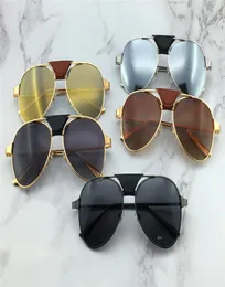 New fashion men sunglasses pilot frame santos leather design men design metal frame screws design top quality with case002716729204