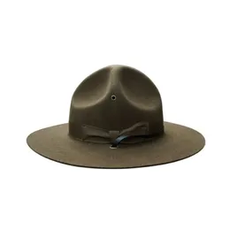 X047 U S Marine Corps Adult Wool Fe Hats Adjustable Size Woolen Army Green Hats Fe Hat Men Fashion Womens Church Hats 211227229z