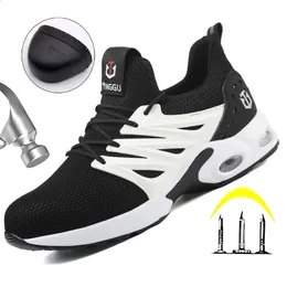 Легкая рабочая защитная обувь на воздушной подушке для мужчин и женщин, дышащие рабочие кроссовки, обувь со стальным носком, защита ног от проколов, 240220