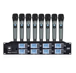 Microfone profissional portátil microfones sem fio karaokê sistema de microfone uhf de 8 canais sistema de microfone sem fio para karaokê doméstico8054919