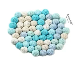 Pacifiers 60pcs 20mm chunky round crochet حبات خشبية الطفل teether التمريض صنع الحرفيين 1891208