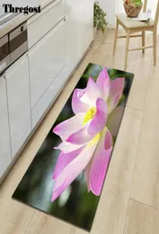 Thregost Badezimmermatte mit Blumenmuster, weiche Mikrofaser-Teppiche für Treppenstufen, Küchenteppiche, waschbare Fußmatte für den Innenbereich, bedruckter Wohnzimmerteppich3575291