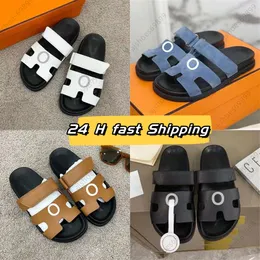 Designer tofflor Beach Classic Flat Sandals Luxury Summer Lady Leather Flip Flops Top Quality Men Kvinnor Sandaler Slides Storlek 36-45