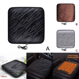 Ny 5V USB -uppvärmning Universal Home Office Heated Car Seat Winter Warmer Anti Slip Chair Pad Cushion