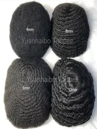 Mens Wig 4mm 6mm 8mm 10mm Afro Saç Dalgası Tam Dantel Toupee Hint Bakire İnsan Saç 360 Dalgalı Saç Değiştirme 6384823