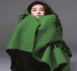 Designer Letter Wool Blanket Winter Shawl for Women012347795099