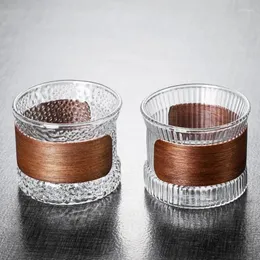 Wine Glasses Vertical Pattern Heat-resistant Glass Water Cup Hand-washing Hanging Ear Coffee High-value Insulated Tea