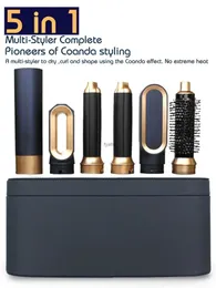 Andra apparater Hårtorkar 5 In1 Dryer Multi Styler Curling Iron Strainener Brush Professional Blow Gift Box Styling Toolh2435