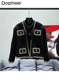 Men's Jackets 2024 Spring High-End Sequined Coats Fashionable Loose Comfortable Handsome Short Trendy Male Long Sleeve