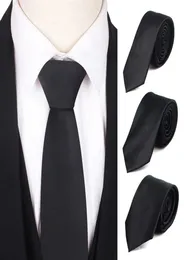 Black Wo Disual Suits Solid Tie Gravatas NY People Ties for Business Wedding Slender Men Bands5074135