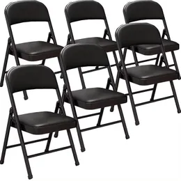 Cadeira dobrável preta para festa Cadeiras dobráveis de plástico Estrutura de metal branca para capina de festa