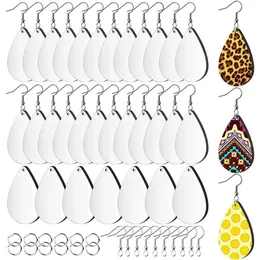 Keychains Sublimation Blank Earrings Unfinished Teardrop Heat Transfer Printing Pendant For Jewelry DIY Making310p