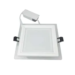 Gömülü Dimmabable Cam Downlights 6W 9W 12W 18W 24W 30W LED panel ışıkları Kare 85-265V