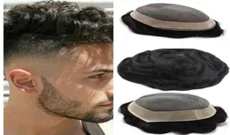 Mono Meno Mens Mono مع PU حول شعر الشعر البشري البشري الهندي REMY Hair Hairpiece Systems TOUPEE لـ MEN8304037