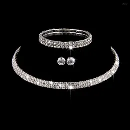 Naszyjnik Ustaw długi stop z frędzlami Rhinestone Elegancki koreański styl ślubny biżuteria ślubna woda kropla