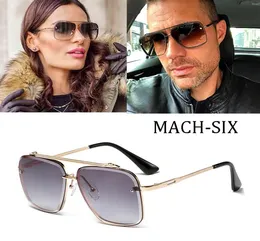 Luxury brand design Fashion Classic Mach Six Style Gradient lens Sunglasses Men Vintage Brand Design Sun Glasses Oculos 955275063183
