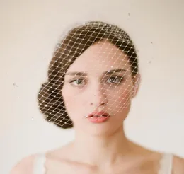 Vintage Birdcage Wedding Veils Face Blusher Hair Pieces One Tier With Beads Comb Short Headpieces Bridal Veils V0081917954