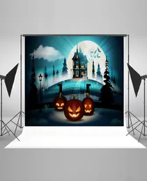 Kate Microfiber Halloween Moon Night Photography Backdrop Scary Haunted Horror Graveyard Photo Bakgrund Grimace Pumpkin Bakgrund