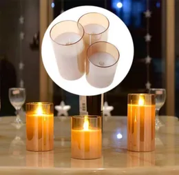 Flamelösa LED -ljus Flimrande Real Wax Fake Wick Moving Flame Faux Wickless Pillar Battery Operated Candles med Timer Remot 24860690