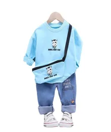 Bahar Sonbahar Çocuk Moda Giysileri Bebek Erkek Kız Kız Tişört Pantolon 2pcssets Çocuk Toddler Giyim Bebek Pamuk Takipleri 210809868857