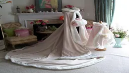 Sleeping Beauty Bridal Cape Cloak Champagne Ivory Satin 96 Inch Wedding Wraps Winter Cape Cape Cloak Christmas Hoo4129098