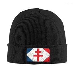 Berretti Lorraine Croce Vintage Flag Skullies Berretti Berretti Freddo Inverno Caldo Donna Uomo Cappelli di lavoro a maglia Adulto Spedizione Francia Cofano francese